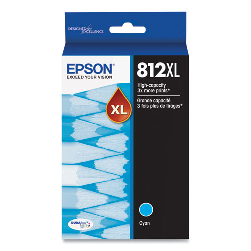 T812XL220S | Epson® T812XL | Original Epson® T812XL220-S DURABrite Ultra® High-Yield Ink Cartridge - Cyan