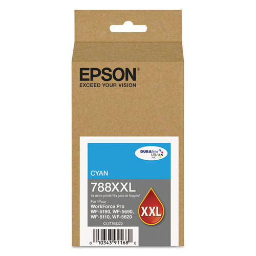 T788XXL220 | Epson® 788XXL | Original Epson® DURABrite Ultra® High-Yield Ink Cartridge - Cyan
