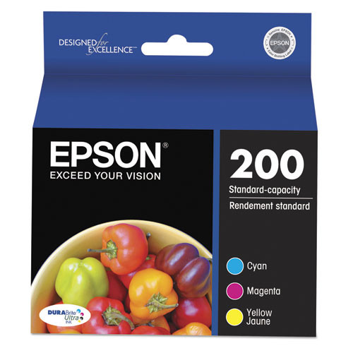 T200520S | Epson® 200 | Original Epson® (T200520-S) DURABrite Ultra® Ink Cartridge - Cyan, Magenta, Yellow