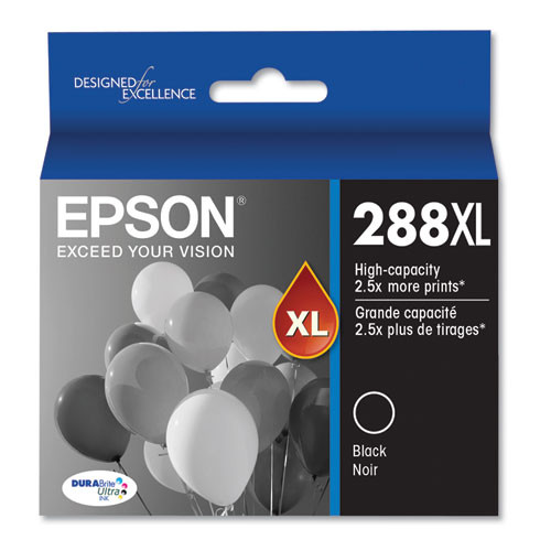 T288XL120S | Epson® T288XL | Original Epson® (T288XL120-S) DURABrite Ultra® High-Yield Ink Cartridge - Black