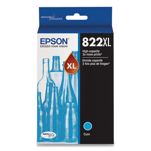 T822XL220S | Epson® T822XL | Original Epson® T822XL220-S DURABrite Ultra® High-Yield Ink Cartridge - Cyan