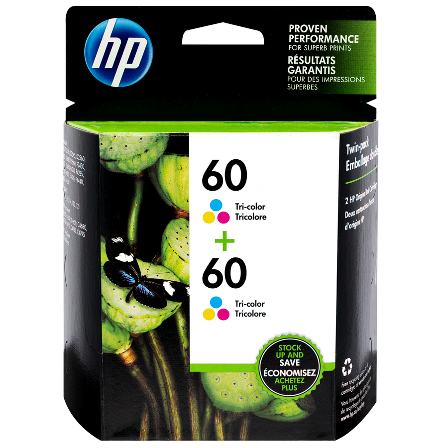 CZ072FN | HP 60 | Original HP Dual Pack Ink Cartridges - Tri-Color