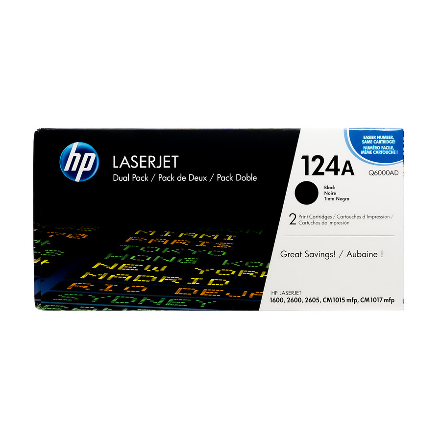 Q6000AD | HP 124A | Original HP Dual Pack Toner Cartridges – Black