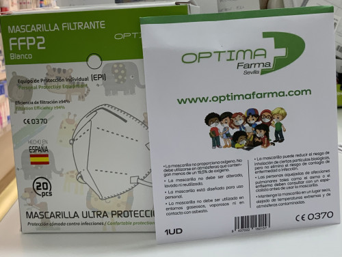 Mascarilla infantil blanca ffp2