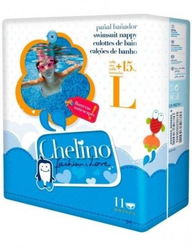 Chelino fashion & love pañal bañador infantil talla l >15 kg, 12 pañales
