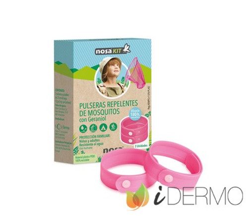 Pulseras repelentes de mosquitos rosas