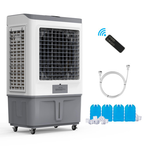 ROVSUN 15.8Gallon Evaporative Air Cooler, 2900CFM Portable Swamp Cooler with Water Connected, Remote Control, Oscillation, 3 Speeds, 12H Timer & 60L Water Tank, 3-IN-1 Cooling Fan for Home Outdoor