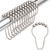 Titanker Shower Curtain Rings, Rust Proof Metal Shower Hooks for Bathroom Shower Curtains Rods Hangers - Set of 12, Nickel