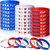 Lewtemi USA Silicone Bracelet 4th of July Patriotic American Flag Rubber Wristband Red White and Blue Party Favors Supplies Gifts Rubber Bracelets for Fourth of July Party Accessories(30 Pieces)