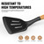 Silicone Cooking Utensils Set - Silicone Kitchen Utensils for Cooking Wooden Handles, 446°F Heat Resistant Kitchen Utensil Spatula Sets w Holder, Gadgets for Non-Stick Cookware BPA FREE (Black)