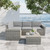 HIPIHOM 5 Piece Outdoor Patio Furniture, Wicker Patio Conversation Set, Modular Patio Furniture Sets for Backyard, Deck, Poolside with Cushions and Tea Table, Grey, L-Shape 5 Pieces Set