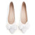 TN TANGNEST Women Fashion Bowknot Flats Comfort Pointed Toe Dress Shoes White 39(7.5)