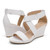 DREAM PAIRS Women's Sandi Ankle Strap Open Toe Wedges Sandal,White, Size 8