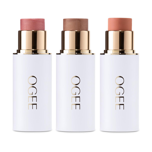Ogee Face Stick Trio - Golden Contour Stick Makeup Collection - Certified Organic Bronzer, Blush Stick, and Highlighter Stick for a Flawless Look Ogee Face Stick Trio - Golden Contour Stick Makeup Collection - Certified Organic Bronzer, Blush Stick, and Highlighter Stick for a Flawless Look