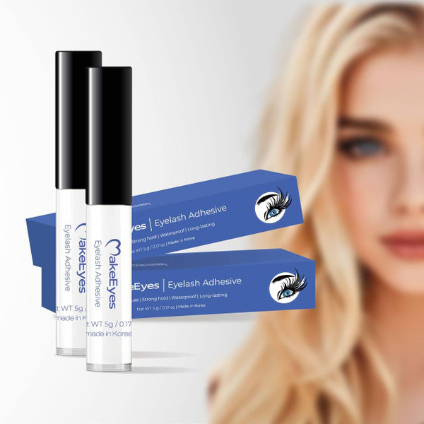 Premium Latex-Free False Eyelash Glue - Strong Hold, Quick Dry, Long-Lasting Eyelash Adhesive for Self-Application, Thin Brush, Waterproof, and Invisible Drying (2)