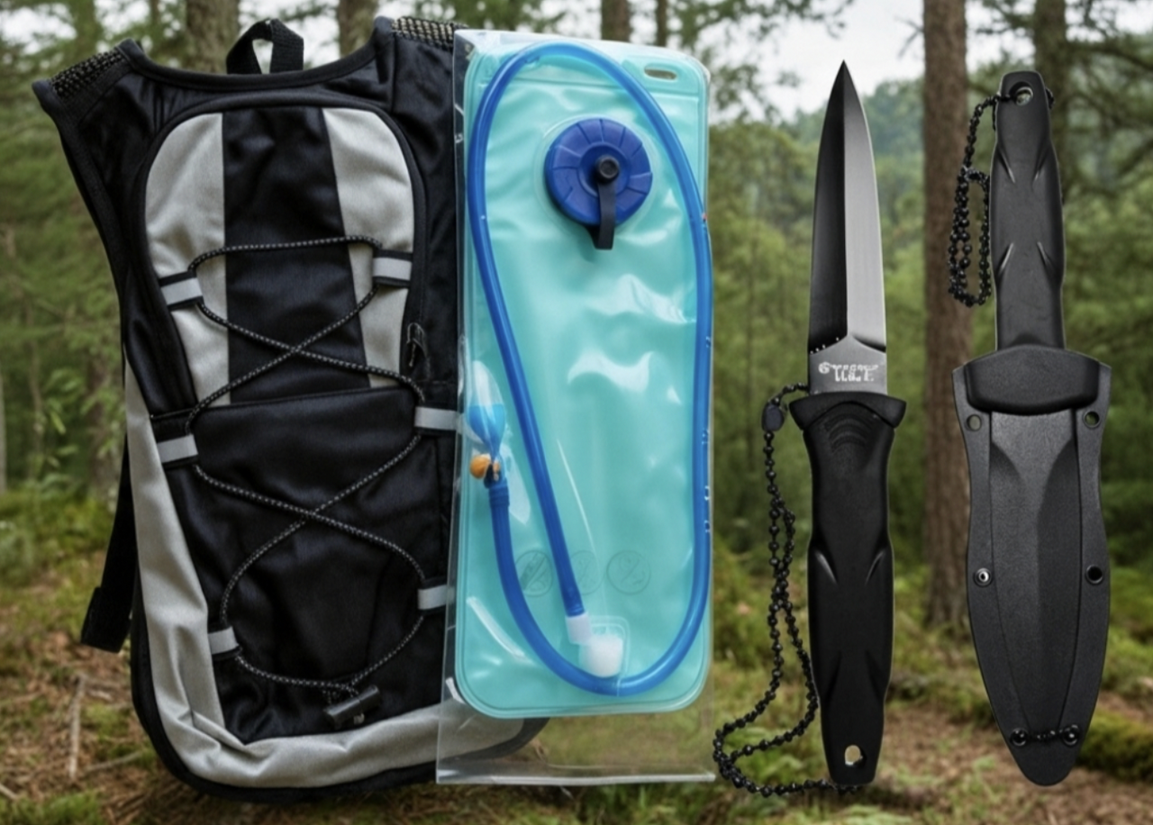 Survival Bundle - Boot Knife + Hydration Pack
