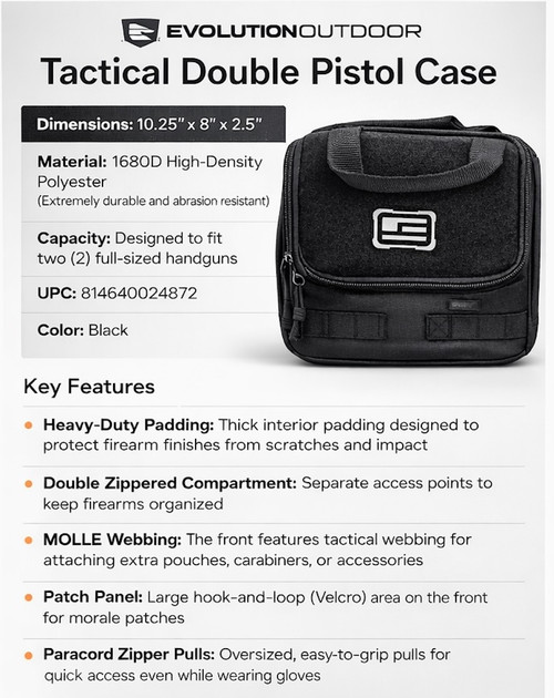 Evolution Outdoor Tactical Double Pistol Case