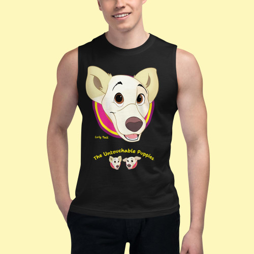 Unisex Muscle Shirt / Character face / Curly Tail