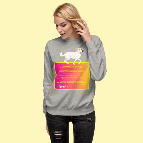 Unisex Premium Sweatshirt / Floppy Ears / Poem Always Protected