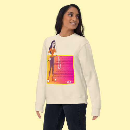 Unisex Premium Sweatshirt / Lizzie / Poem Fancy Feather in my Cap