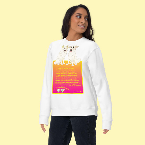 Unisex Premium Sweatshirt / Floppy Ears and Curly Tail / Poem "Dog Catchers"