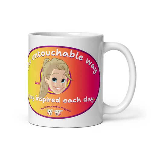 White glossy mug / Lexi / stay inspired each day