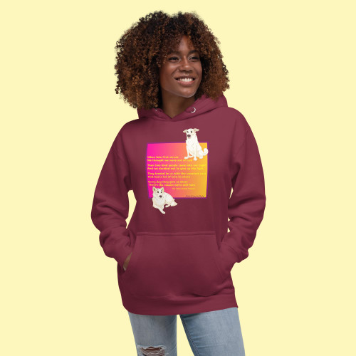 Unisex Hoodie / Floppy Ears and Curly Tail / Poem "A lot of love to share"