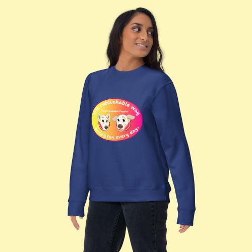 Unisex Premium Sweatshirt / Floppy Ears and Curly Tail / having fun every day