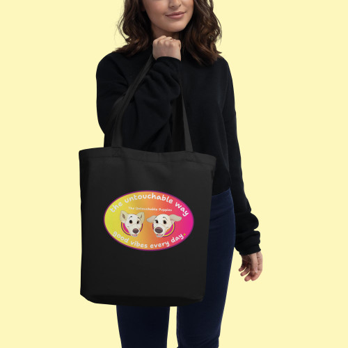 Eco Tote Bag / Floppy Ears and Curly Tail / good vibes every day
