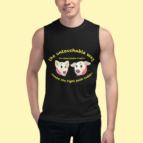 Unisex Muscle Shirt / Floppy Ears and Curly Tail / choose the right path today 2