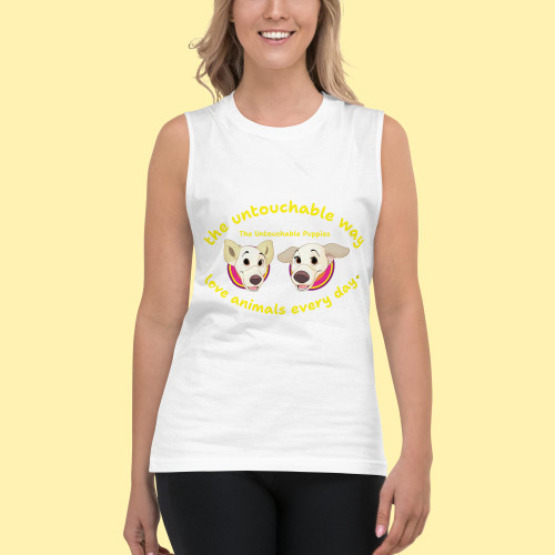 Unisex Muscle Shirt / Floppy Ears and Curly Tail / love animals every day 2