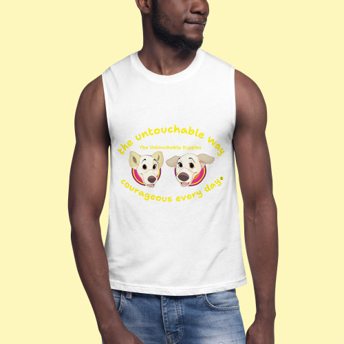 Unisex Muscle Shirt / Floppy Ears and Curly Tail / courageous every day 2