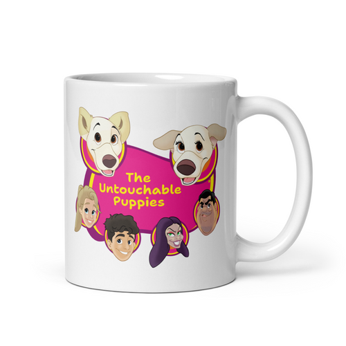 White glossy mug / Floppy Ears and Curly Tail / All Stars