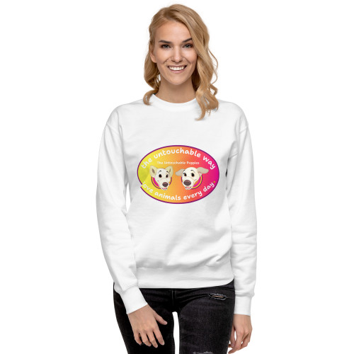 Unisex Premium Sweatshirt / Floppy Ears and Curly Tail / love animals every day / DTFlex