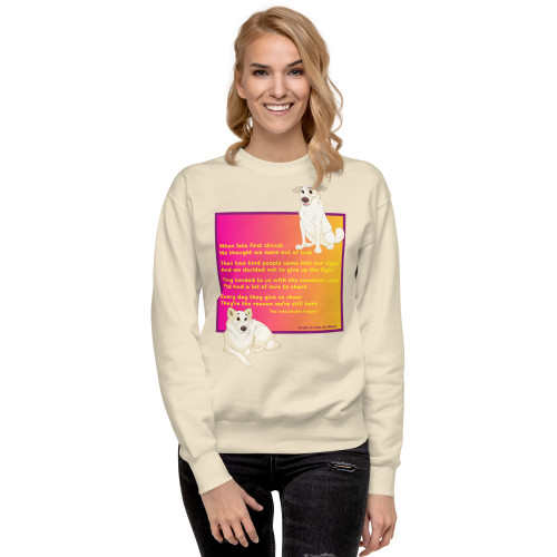 Unisex Premium Sweatshirt / Floppy Ears and Curly Tail / Poem "A lot of love" / DTFlex