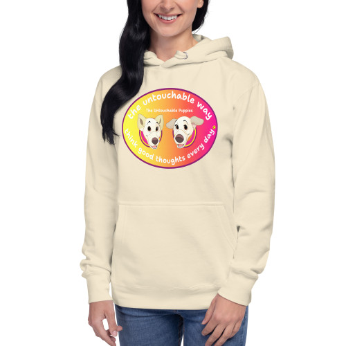Unisex Hoodie / Floppy Ears and Curly Tail / think good thoughts every day / DTFlex