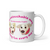 White glossy mug / Floppy Ears and Curly Tail / having fun every day