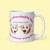 White glossy mug/ Floppy Ears and Curly Tail / love animals every day
