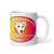 White glossy mug / Curly Tail / think good thoughts every day