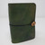 Green Leather Refillable Journal - Trees