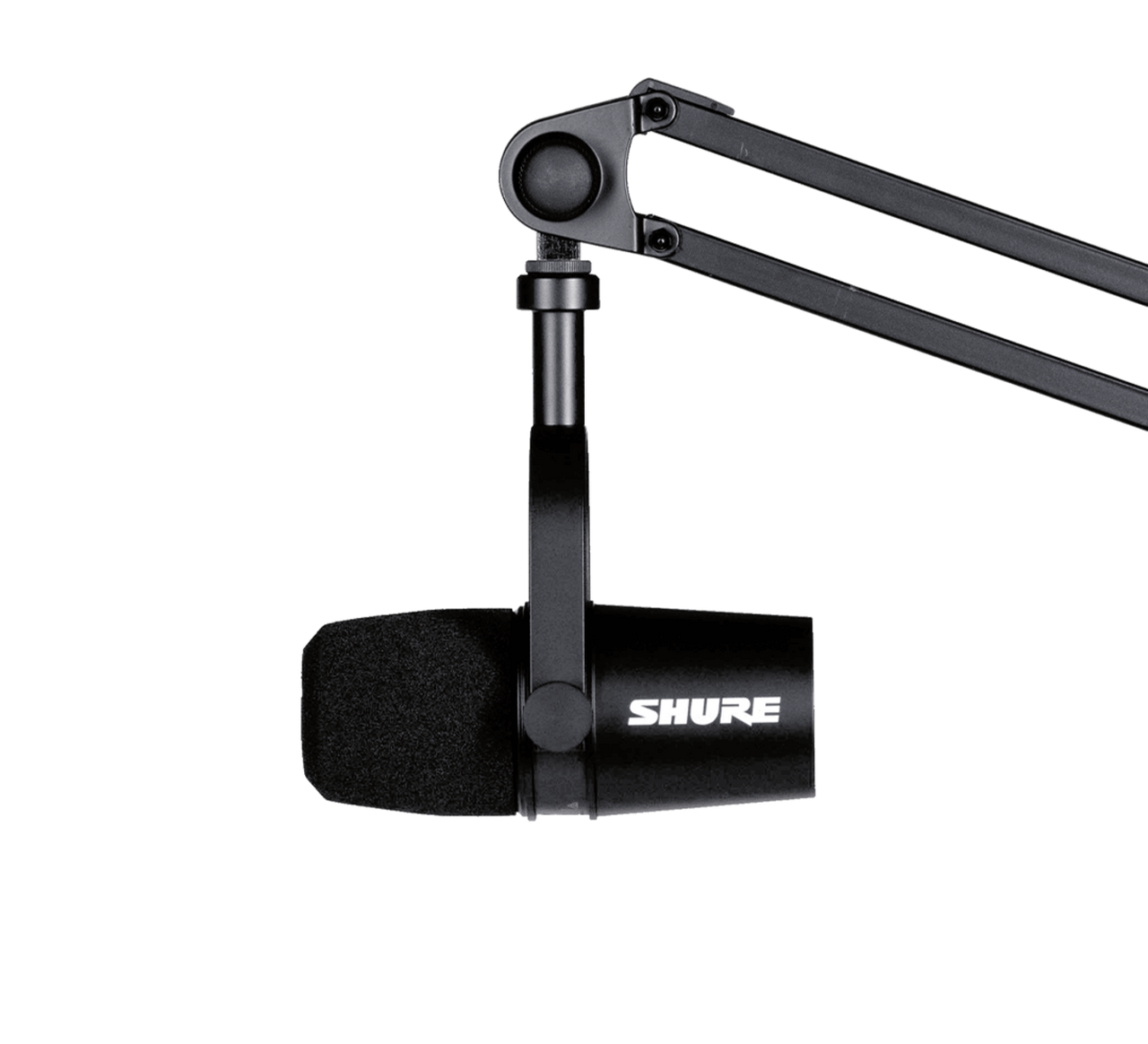 Shure Bundle, Compass Microphone Boom Arm w/ MV7-S Dynamic Microphone  (Silver) and Cable