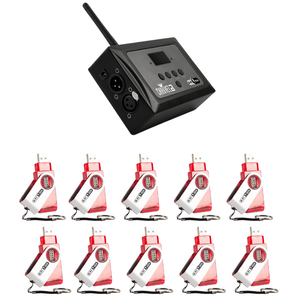 CHAUVET DJ D-Fi USB 10-PAK Wireless DMX TransceiveSr + Chauvet D-fi HUB - CLEARANCE