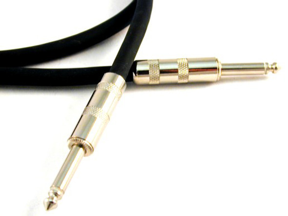 Microphone/Line Unbalanced 1/4" - 1/4" TS Monaural Interconnect Cable - Black or Chrome Plugs  3-PAK