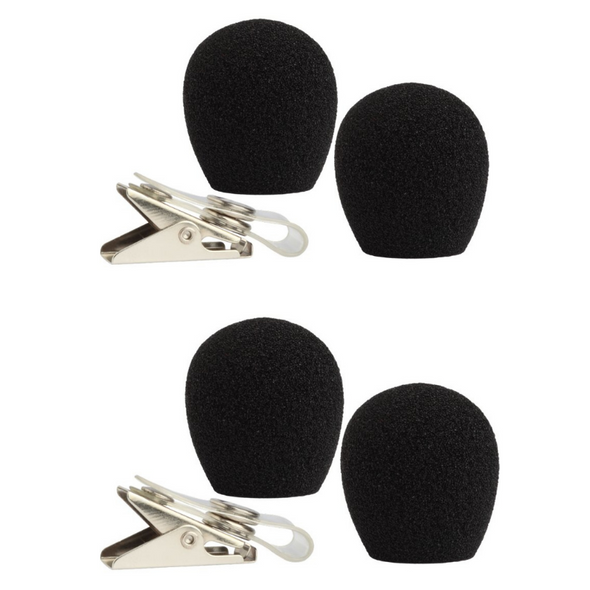 Shure RK318WS for Shure WH20 -  4 black windscreens and 2 clothing clips