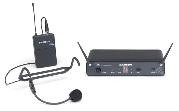 Samson Concert 88 Headset - 16-Channel True Diversity UHF Wireless System with Samson HS5 Budget Headset Mic