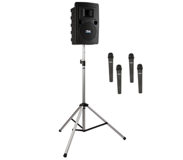 Anchor Audio Liberty LIB2-BP4 - BASIC Package 4 - Liberty Basic Package 4 includes LIB2-XU4, SS-550, and choice of 4 wireless handheld mics and/or headband and lapel mics with beltpacks