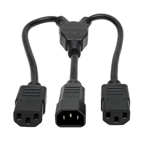 Eaton Tripp Lite series Power Cord Splitter 2-PAK, C14 to 2xC13 PDU Style - 10A, 250V, 18 AWG, 18-in. (45.72 cm), Black