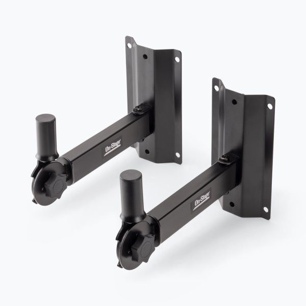 On-Stage SS7322B Wall-Mount Speaker Bracket (pair - Black-OPEN BOX REPACK FINAL CLOSEOUT - FRONT VIEW
