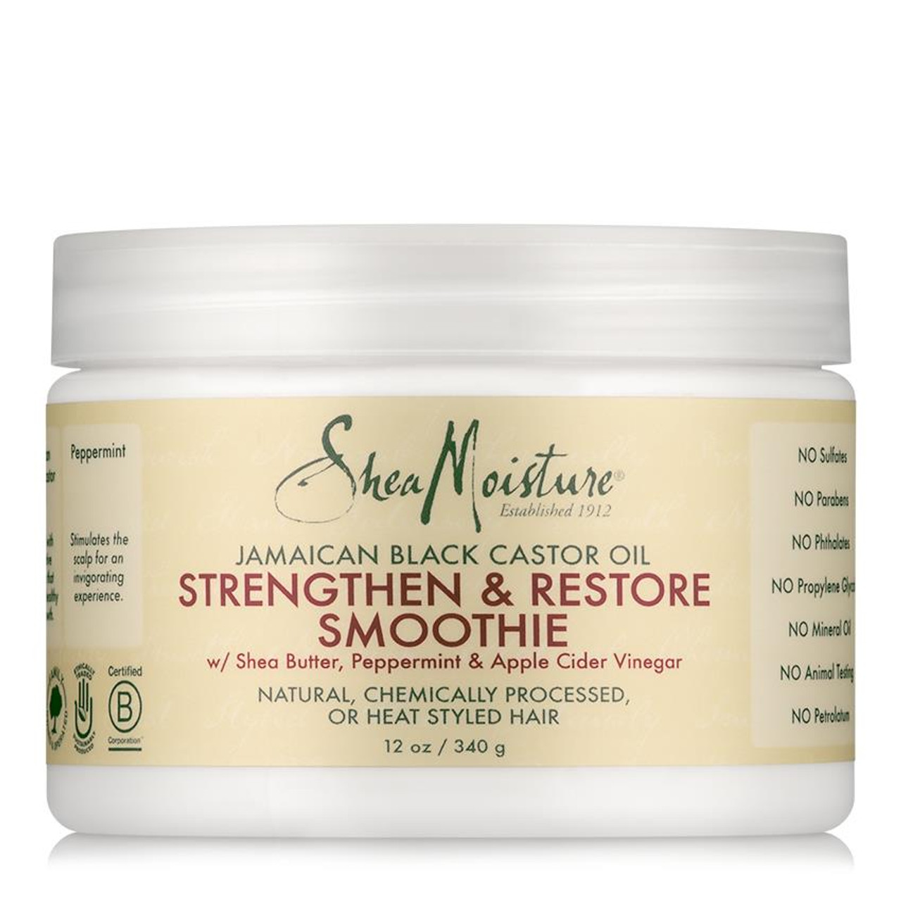 SheaMoisture Jamaican Black Castor Oil Strengthen & Restore Smoothie (12  oz.) - NaturallyCurly