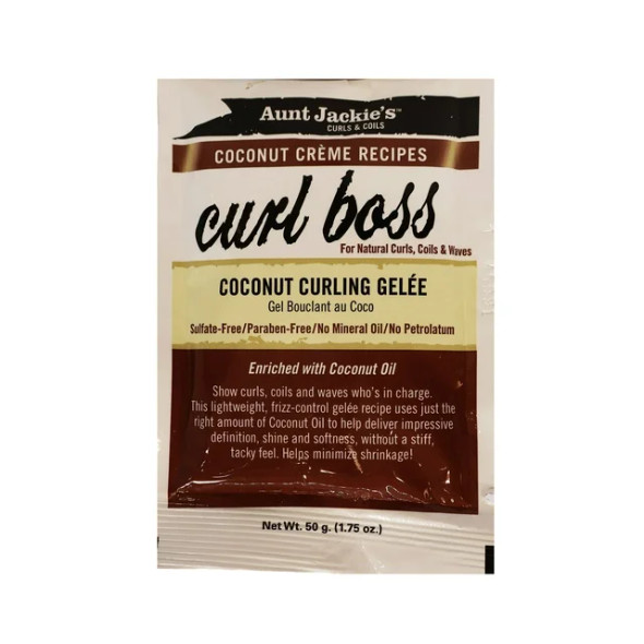 Aunt Jackie's Curls and Coils Curl Boss Coconut Curling Gelee Sachet, 1.75 Oz